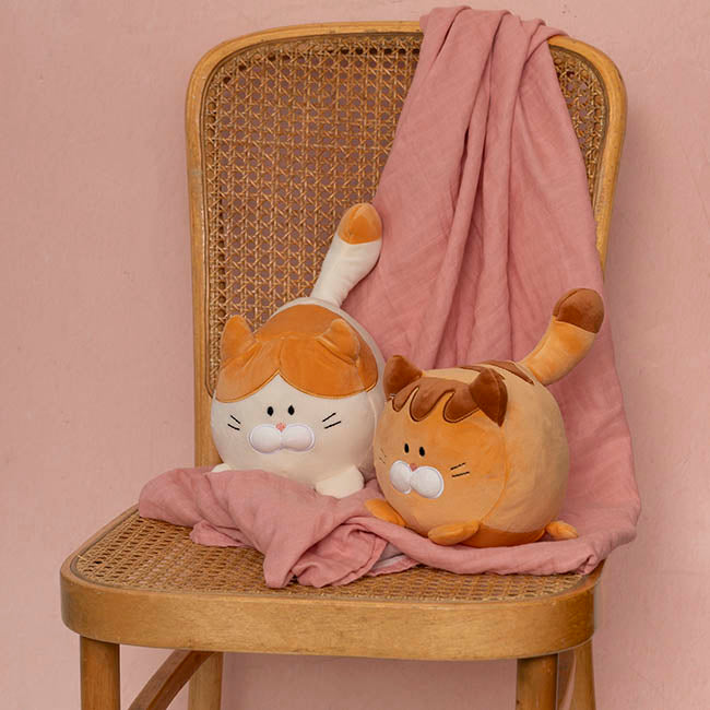 Cat Sherlock Plush Puff Soft Toy Beige Brown (16cmHT)