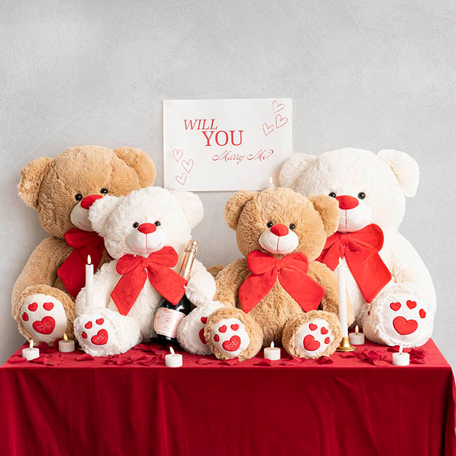 Ted the I Love You Giant Teddy Bear White (90cmHT/60cmST)