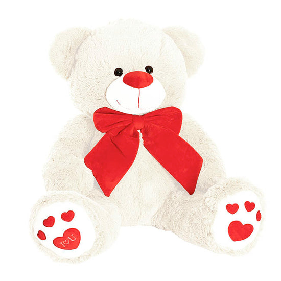 Ted the I Love You Giant Teddy Bear White (90cmHT/60cmST)