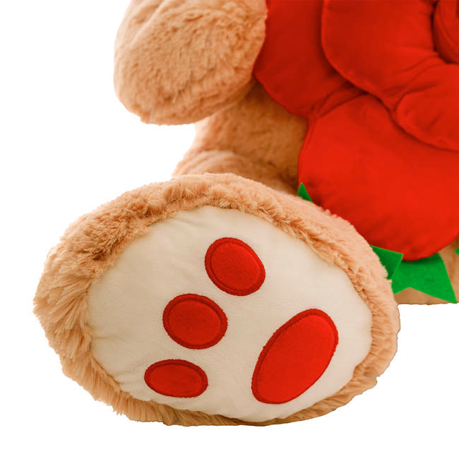 Teddy Bear Kev w Red Bow & Plush Rose Brown (HT85cm/55cmST)