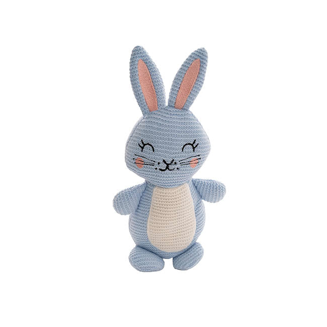 Rosie Knitted Bunny Plush Soft Toy Blue (29cmHT)