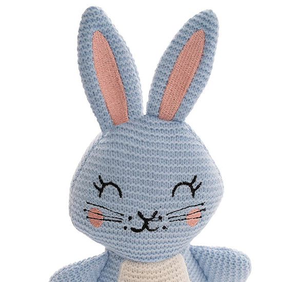 Rosie Knitted Bunny Plush Soft Toy Blue (29cmHT)