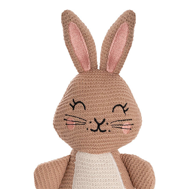 Rosie Knitted Bunny Plush Soft Toy Brown (29cmHT)