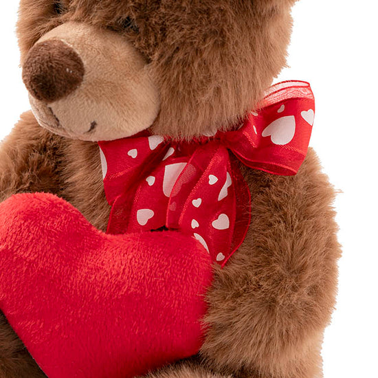 Teddy Bear Darren w Plush Heart Red (24cmST)