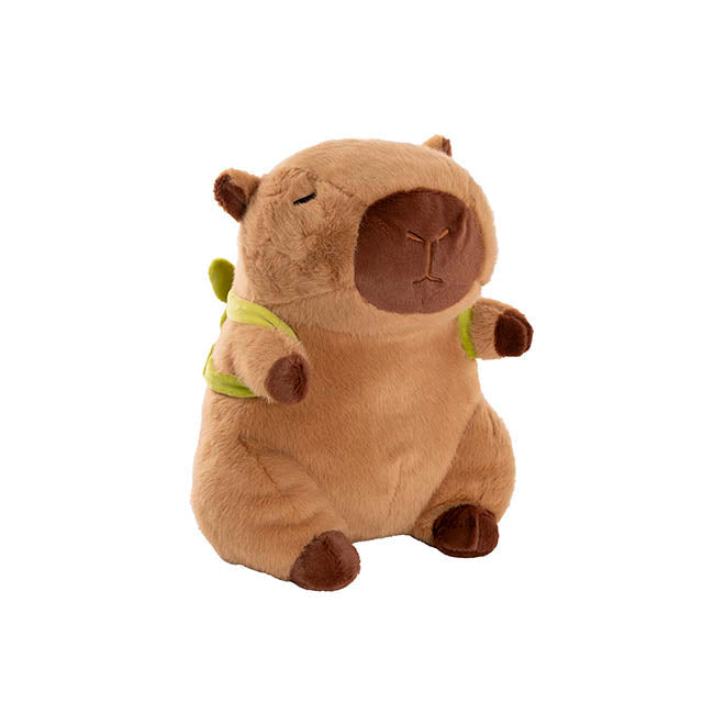 Capybara Sam w Turtle Backpack Plush Soft Toy Brown (30cmST)