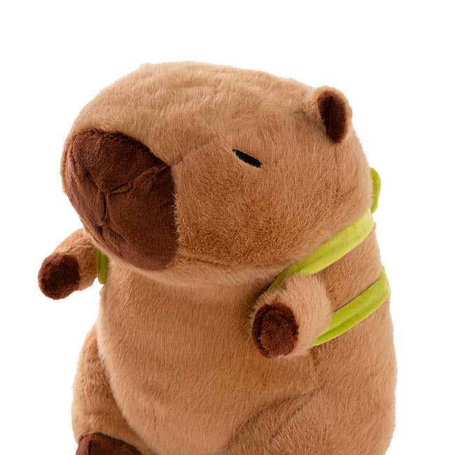 Capybara Sam w Turtle Backpack Plush Soft Toy Brown (30cmST)
