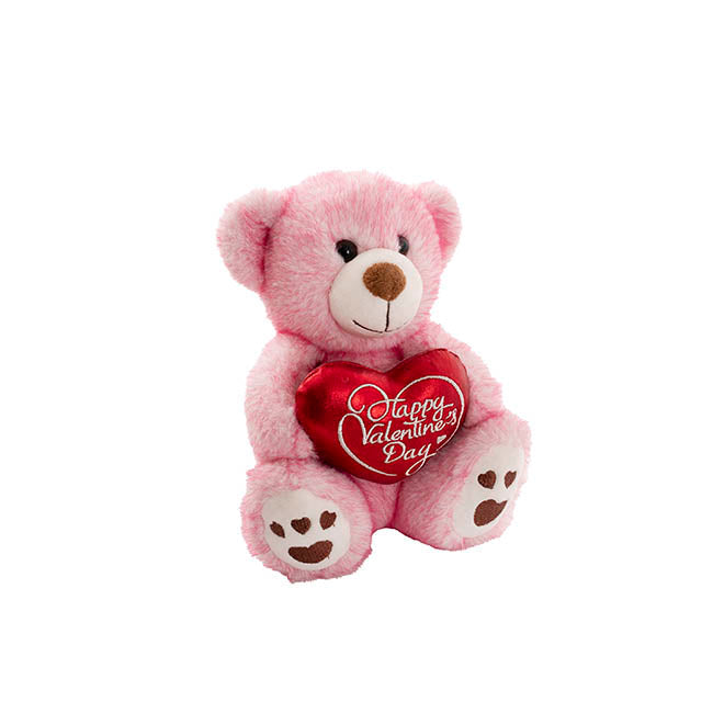 Teddy Bear Josh w Happy Valentine's Day Heart Pink (20cmST)