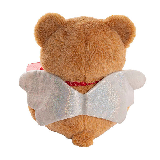 Teddy Bear Cupid Plush Soft Toy w Red Heart Brown (25cm.ST)