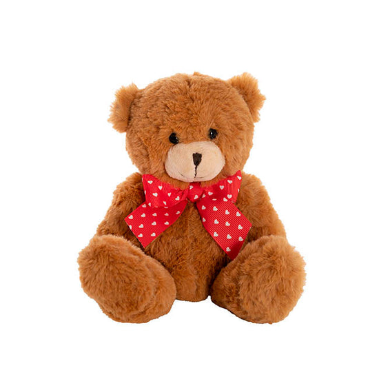Luca Eco Teddy Bear w Bow Hazel Brown (15cm.ST)