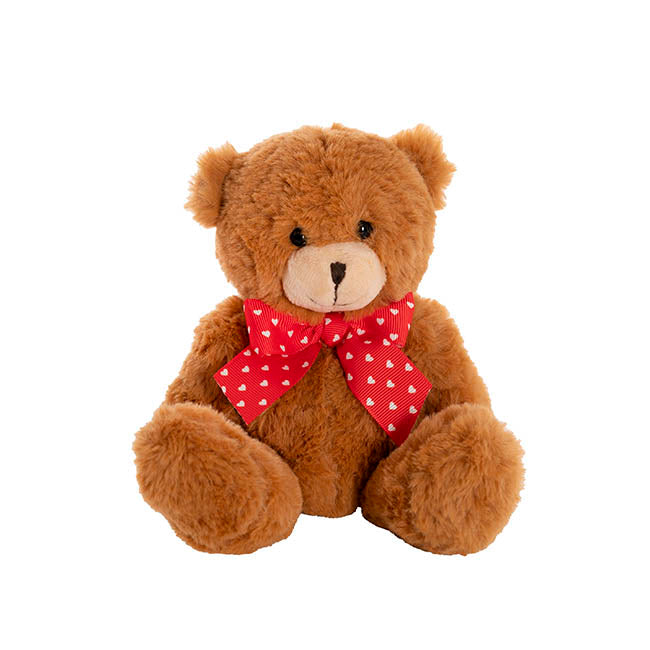 Luca Eco Teddy Bear w Bow Hazel Brown (15cm.ST)