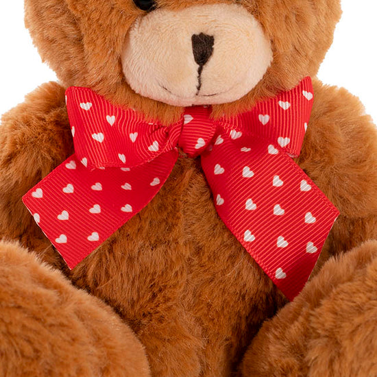 Luca Eco Teddy Bear w Bow Hazel Brown (15cm.ST)