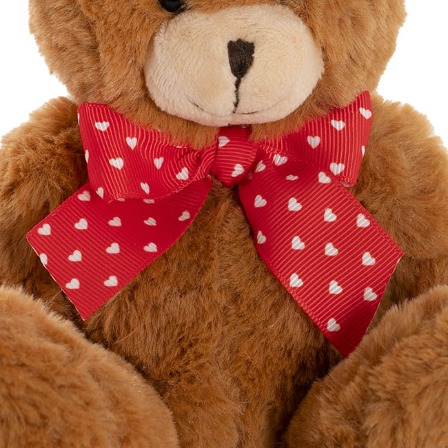 Luca Eco Teddy Bear w Bow Hazel Brown (15cm.ST)