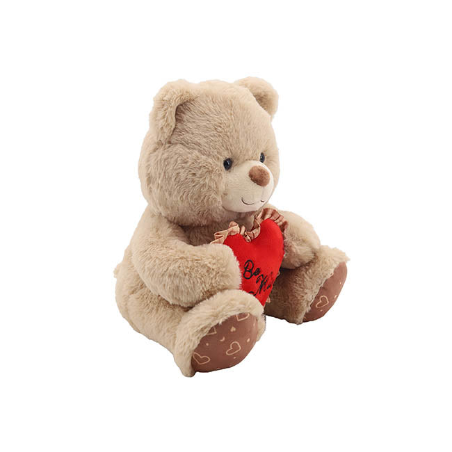 Fredrick Eco Teddy Bear w Be Mine Heart Brown (25cm.ST)