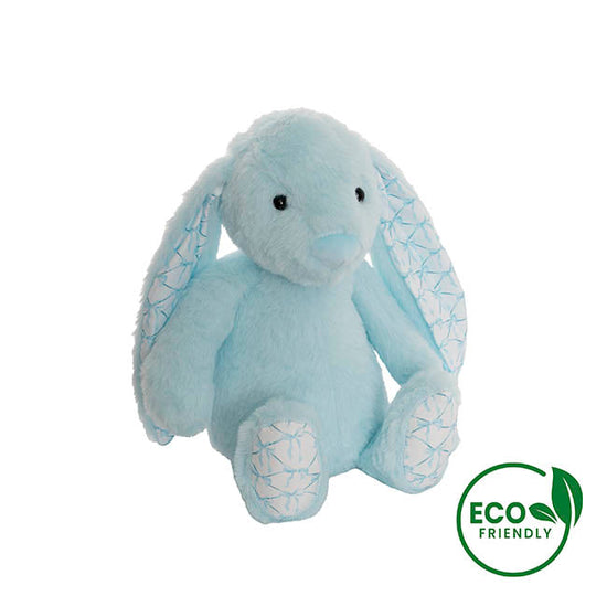 Petals Bunny w Bow Pattern Eco Plush Blue (30cm.ST)