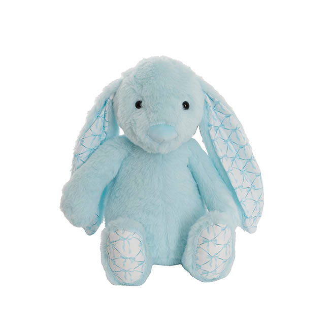Petals Bunny w Bow Pattern Eco Plush Blue (30cm.ST)