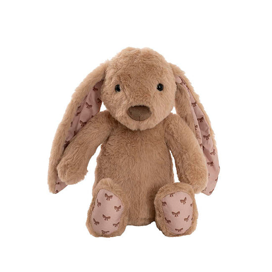 Petals Bunny w Bow Pattern Eco Plush Brown (30cm.ST)