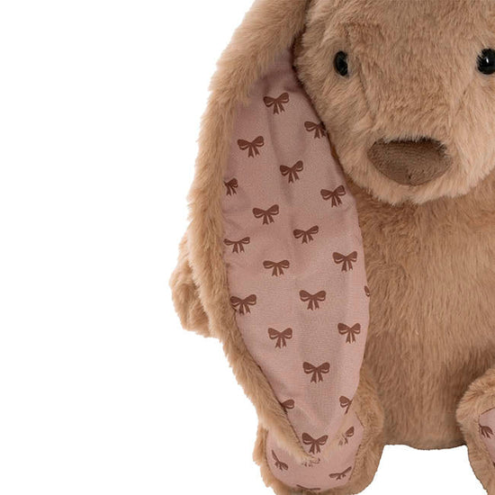 Petals Bunny w Bow Pattern Eco Plush Brown (30cm.ST)