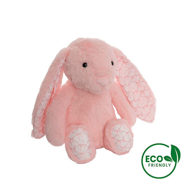 Petals Bunny w Bow Pattern Eco Plush Pink (30cm.ST)