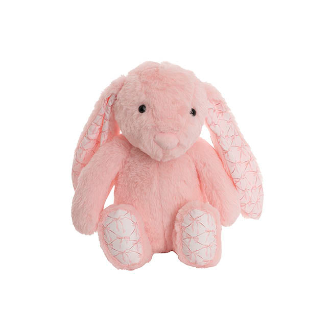 Petals Bunny w Bow Pattern Eco Plush Pink (30cm.ST)