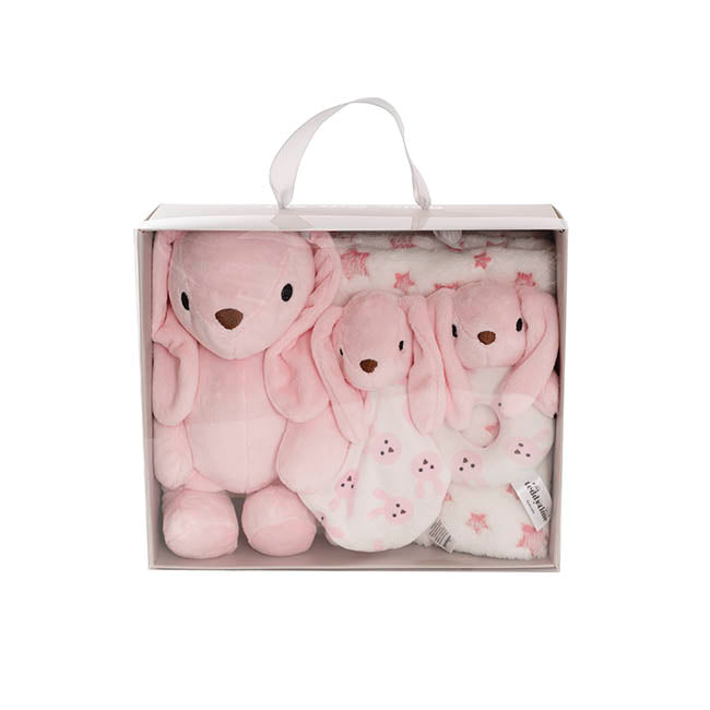 Flopsy Bunny Gift Set Accessories & Blanket Pink (23cmST)