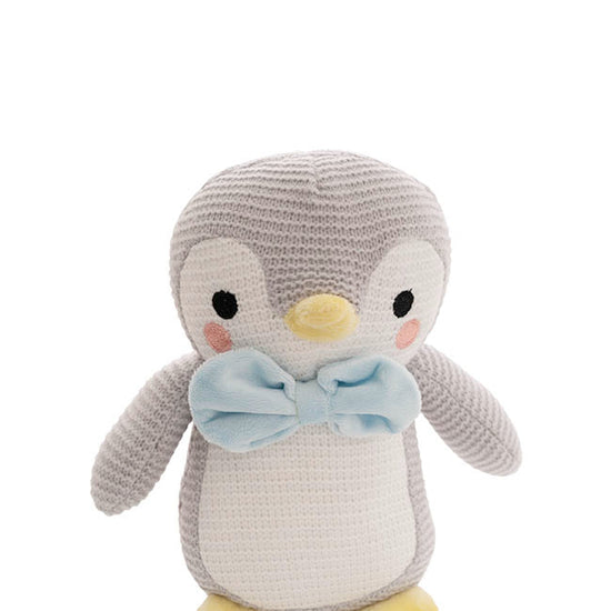 Penguin Peng Knitted Plush Soft Toy Grey (21cmHT)