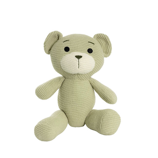 Teddy Bear Chuck Knitted Plush Soft Toy Soft Green (22cmST)