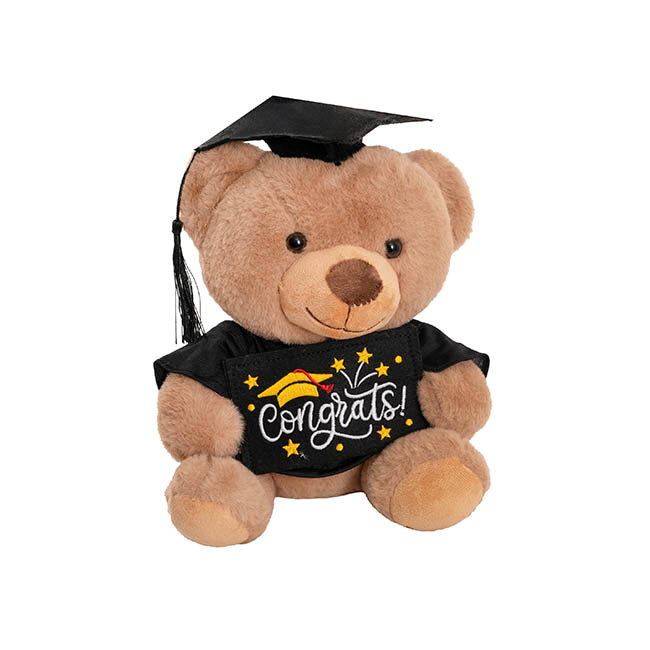 Graduation Teddy Bear Arnold w Congrats Top Brown (25cmST)