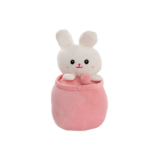 Tumbler Bunny Plush Puff Soft Toy Pink (25cmHT)