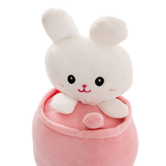 Tumbler Bunny Plush Puff Soft Toy Pink (25cmHT)
