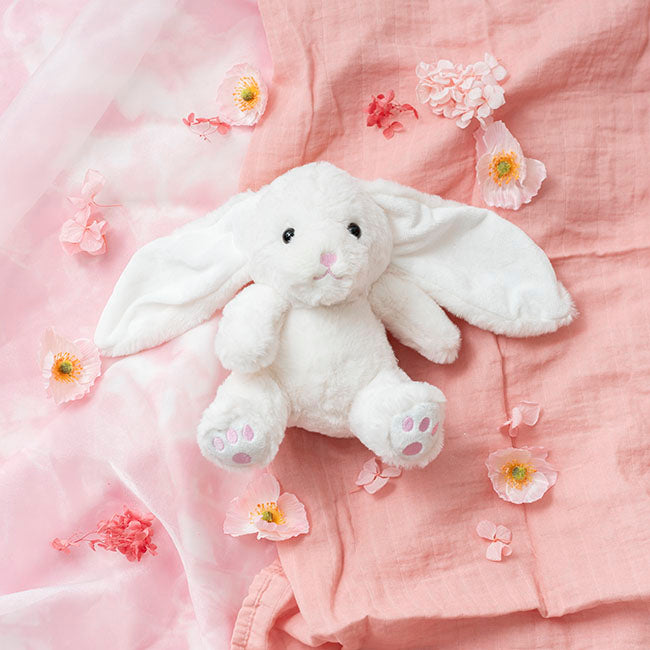 Molly Long Ears Bunny Plush Soft Toy White (21cmH)