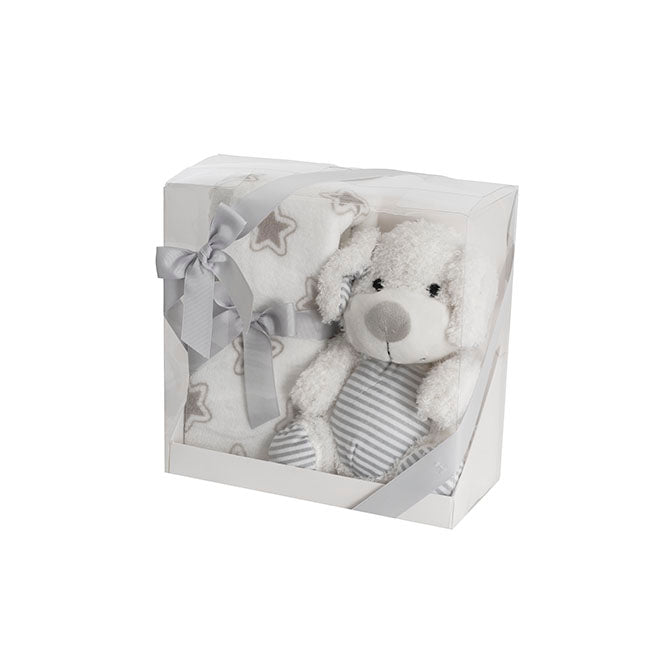 Cosmo Puppy & Blanket Gift Pack White (25x12x25cm)