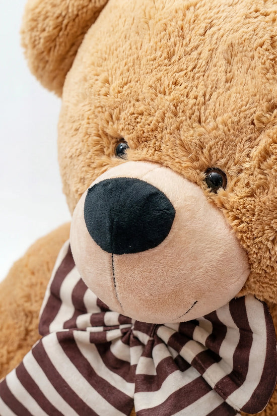 Wilson Giant Teddy Bear w Striped Bow Brown (90cmHT/60cmST)